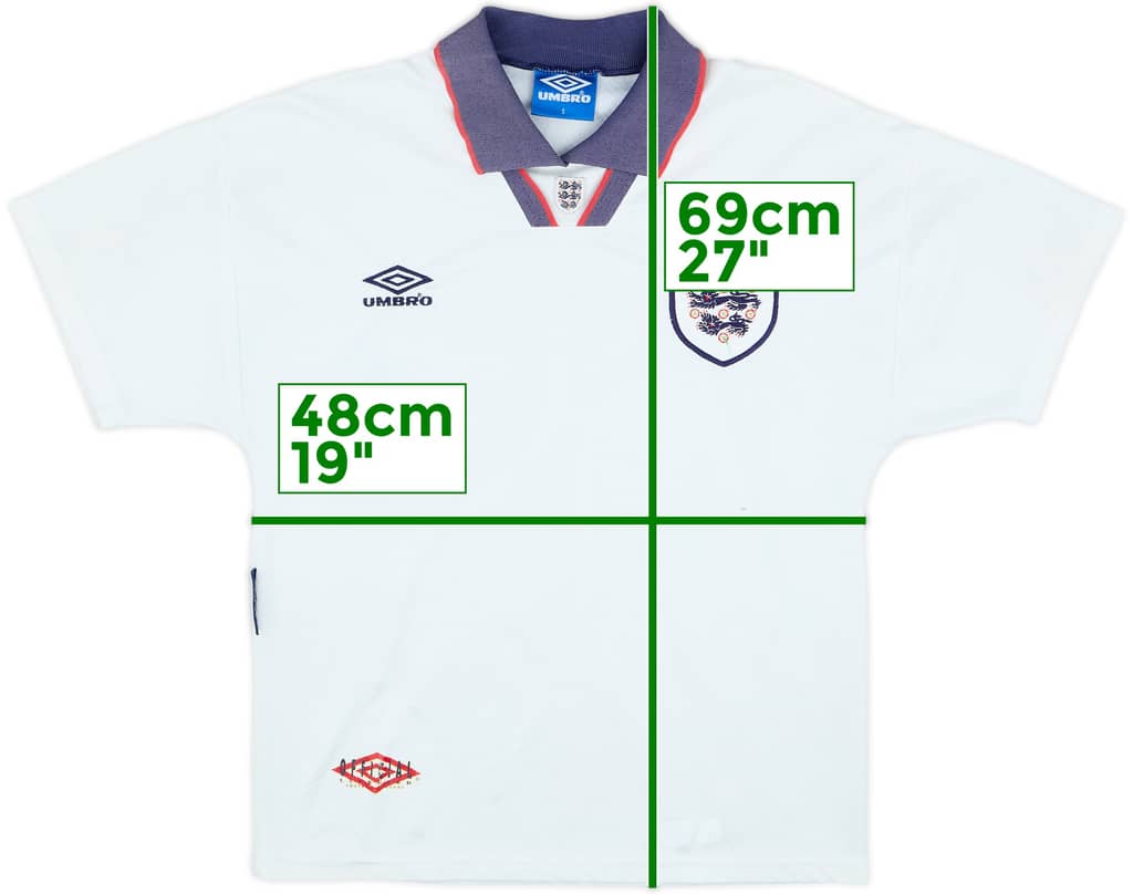 1993-95 England Home Shirt - 6/10 - (S)
