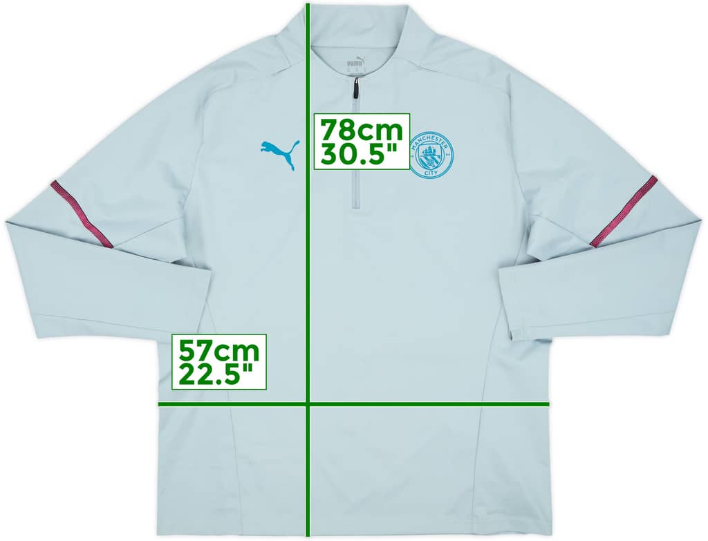 2021-22 Manchester City Puma 1/4 Zip Drill Top - 9/10 - (XL)