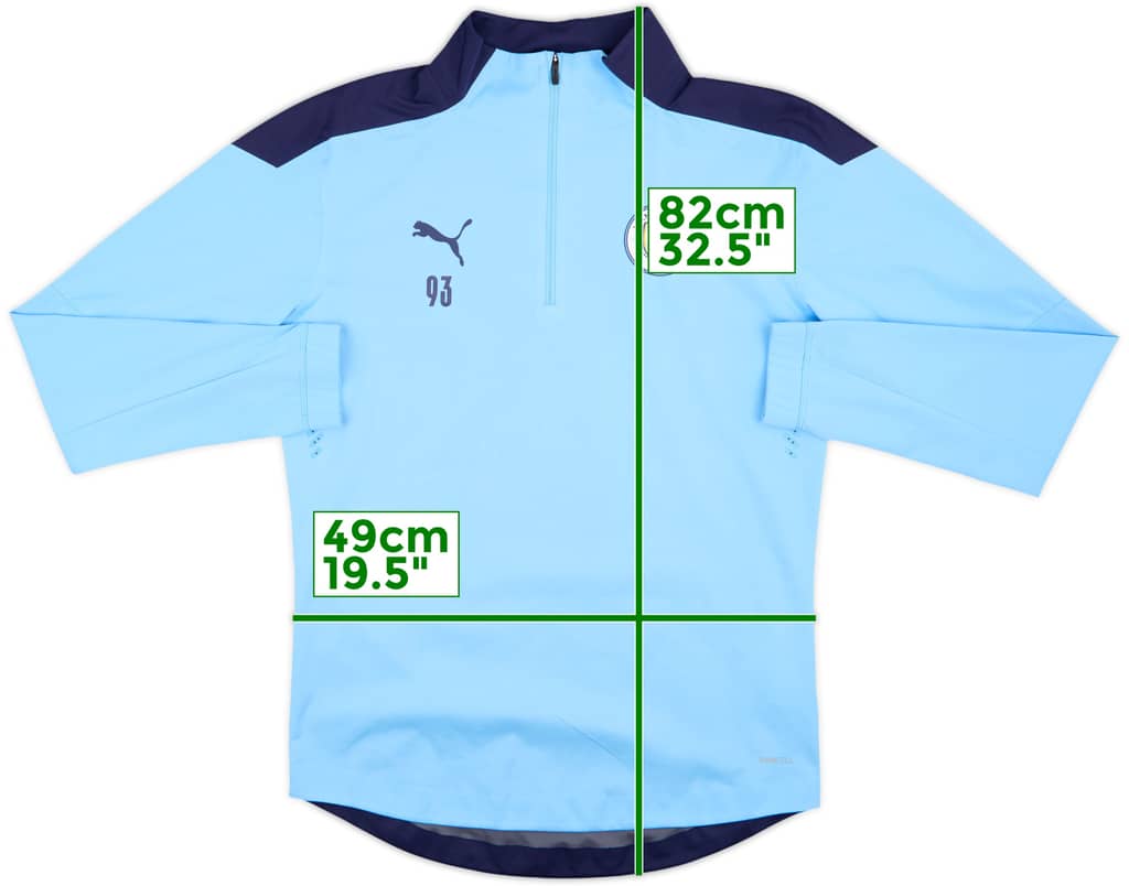 2020-21 Manchester City Player Issue Puma 1/4 Zip Drill Top #93 - 8/10 - (M)