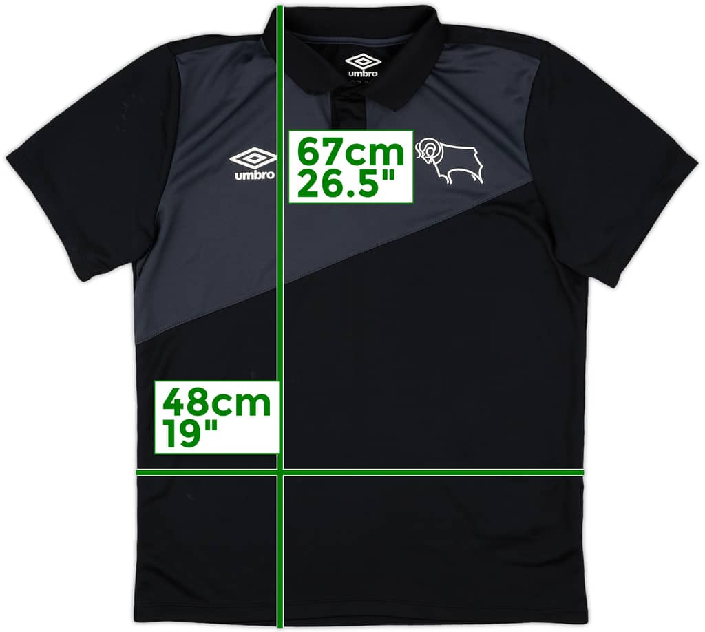2018-19 Derby County Umbro Polo Shirt - 8/10 - (M)