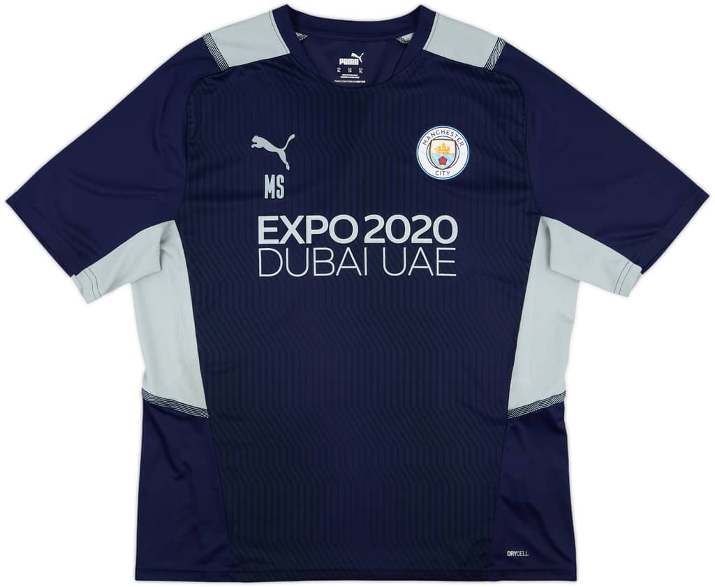 2021-22 Manchester City Staff Issue Puma Training Shirt 'MS' - 9/10 - (XL)