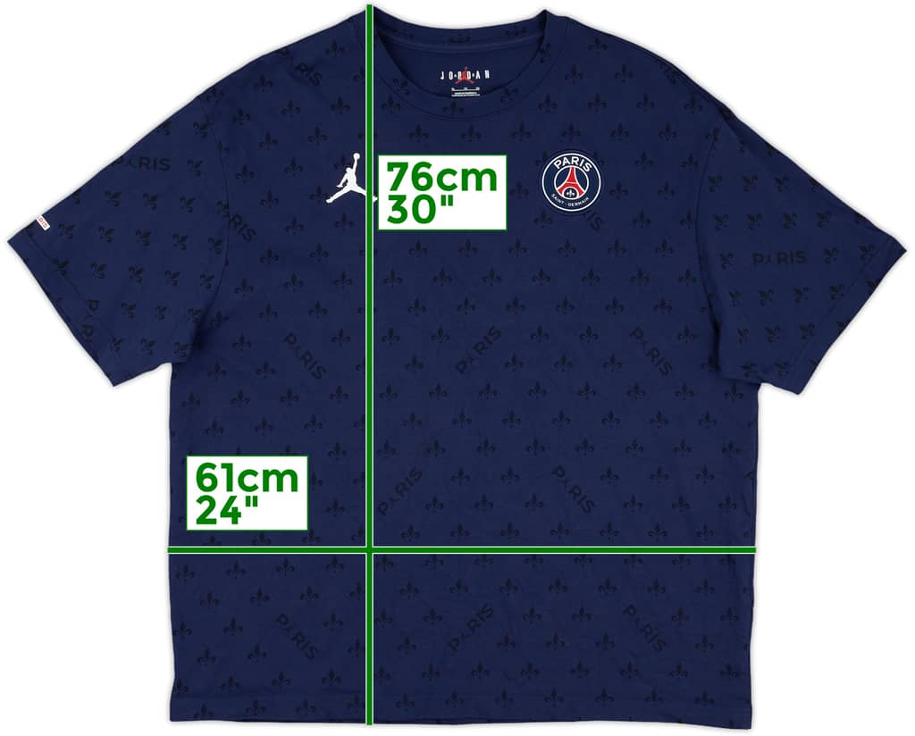 2021-22 Paris Saint-Germain Nike Jordan Cotton Tee - 9/10 - (XL)