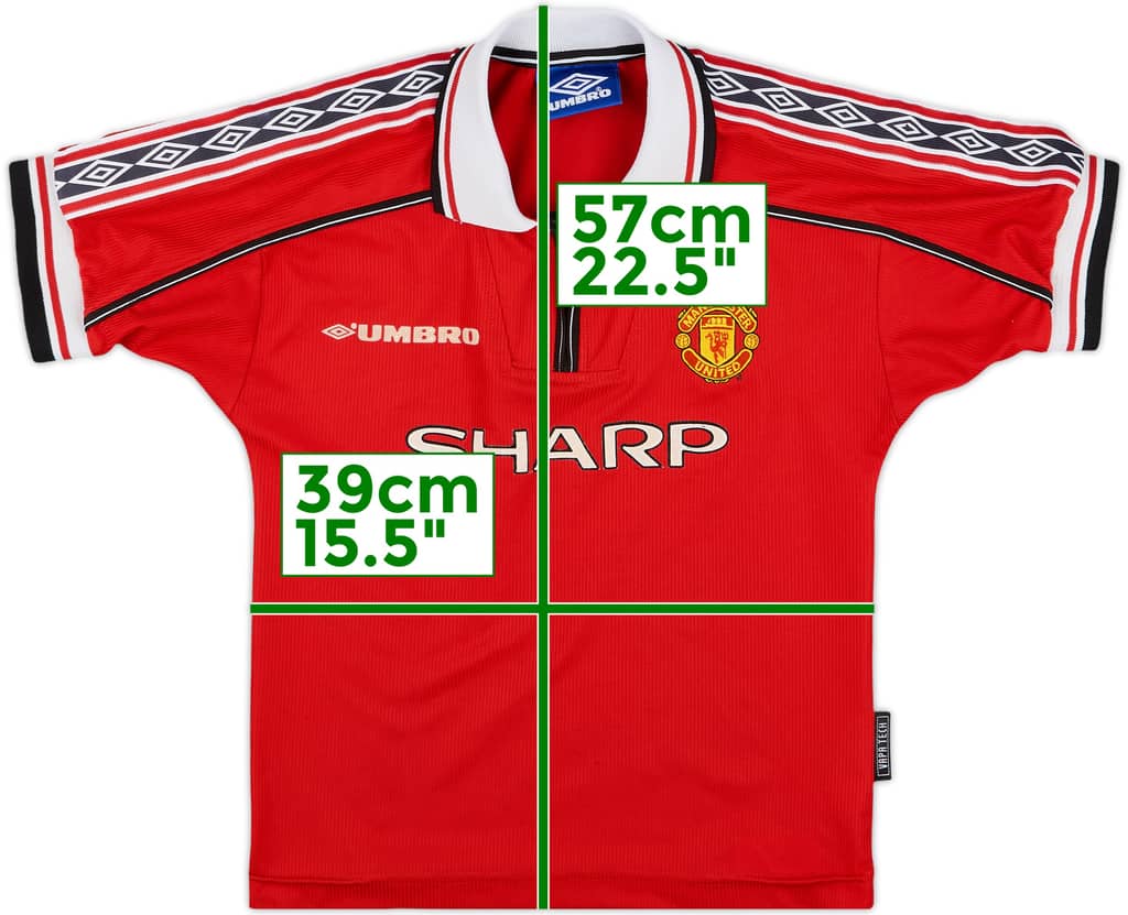 1998-00 Manchester United Home Shirt - 7/10 - (S.Boys)