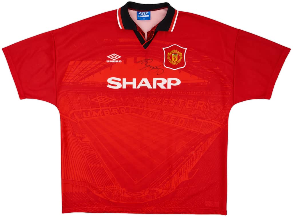 1994-96 Manchester United Signed Home Shirt - 8/10 - (XXL)