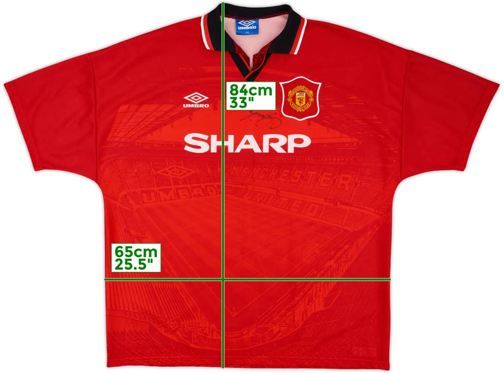 1994-96 Manchester United Signed Home Shirt - 8/10 - (XXL)