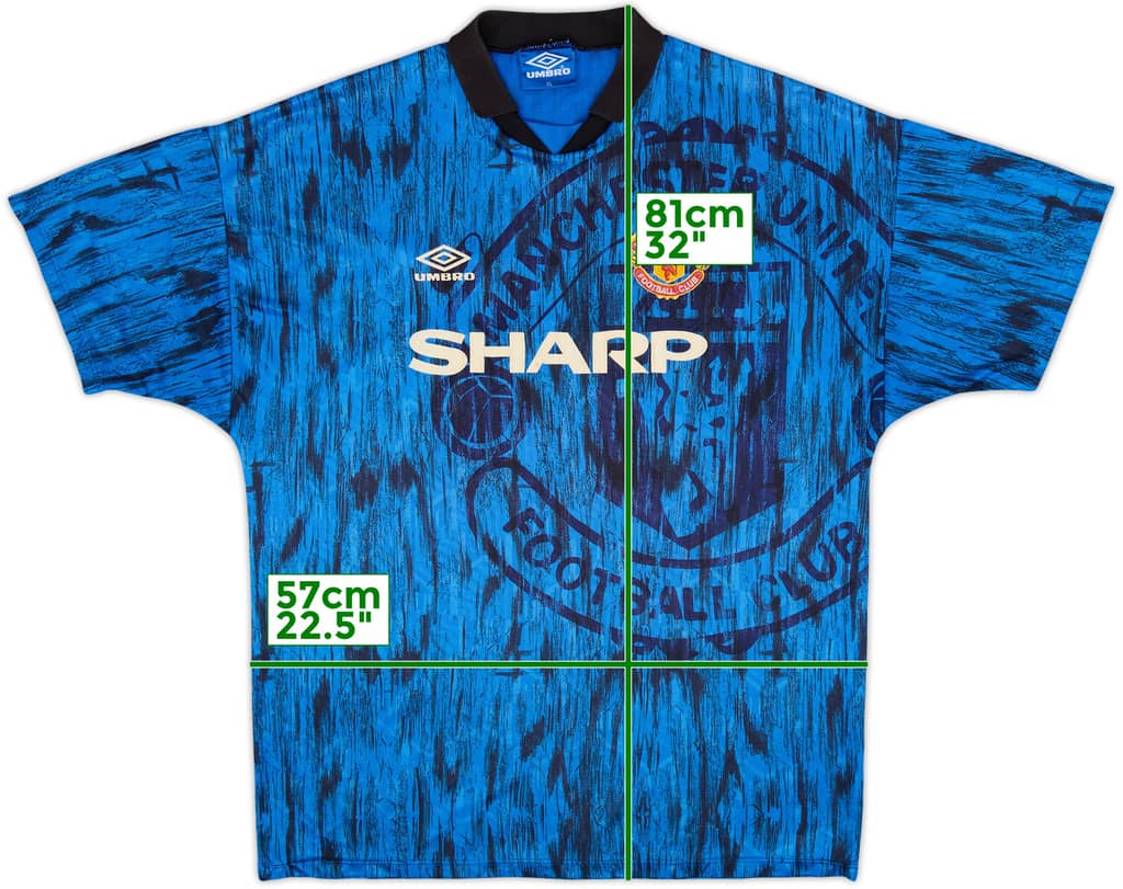 1992-93 Manchester United Away Shirt - 7/10 - (XL)