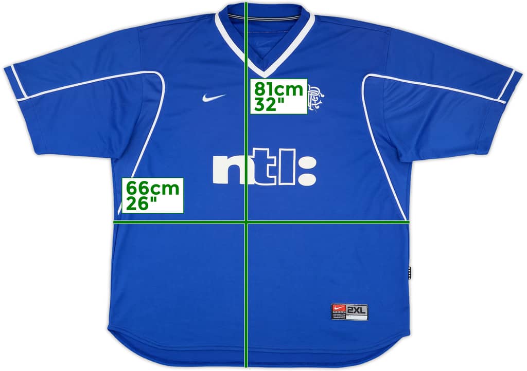 1999-01 Rangers Home Shirt - 8/10 - (XXL)