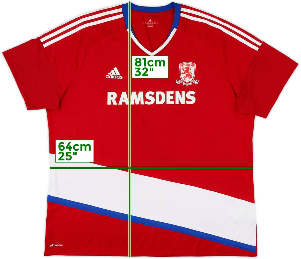 2016-17 Middlesbrough Home Shirt - 8/10 - (XXL)