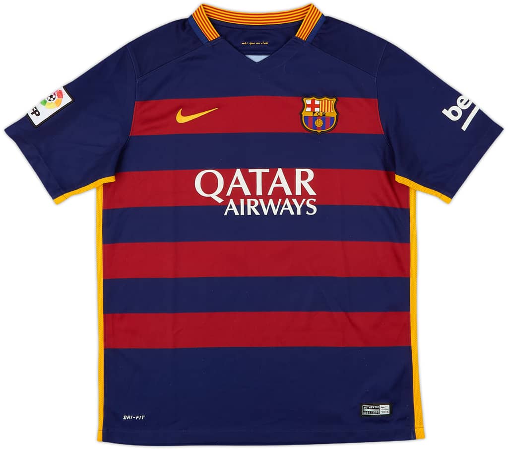 2015-16 Barcelona Home Shirt Neymar Jr #11 - 8/10 - (XL.Boys)