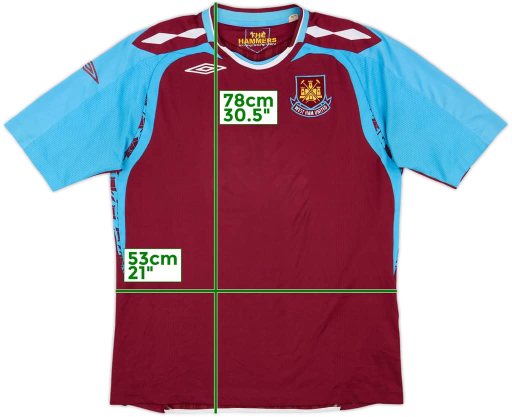 2007-08 West Ham Home Shirt - 4/10 - (L)