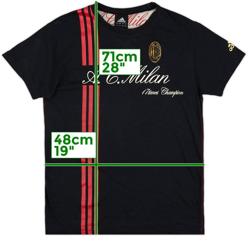 2007-08 AC Milan CL Winners adidas Cotton Tee - 8/10 - (L)