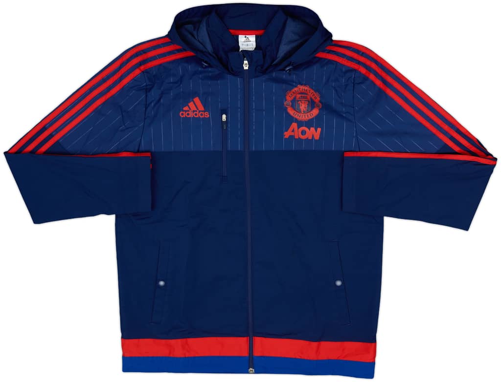 2015-16 Manchester United adidas Hooded Rain Jacket - 8/10 - (M)