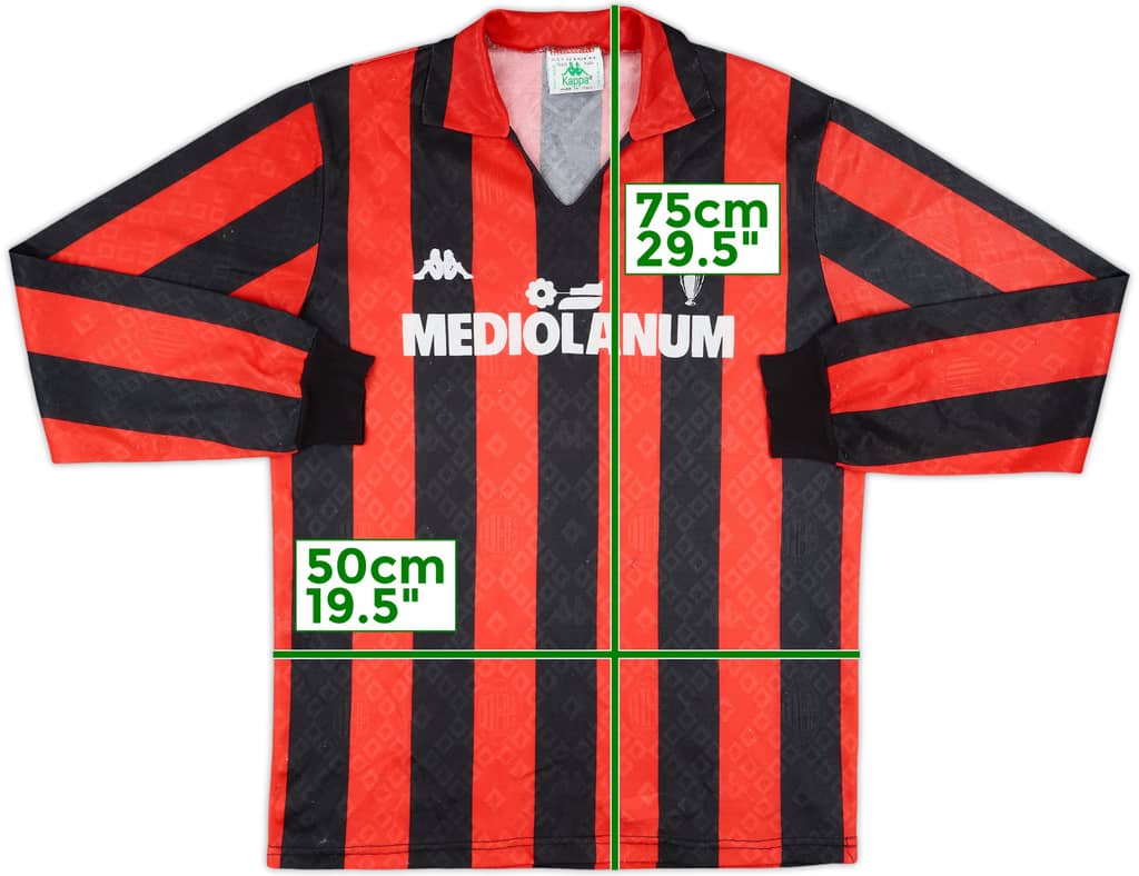 1988-89 AC Milan Home L/S Shirt - 6/10 - (XL)