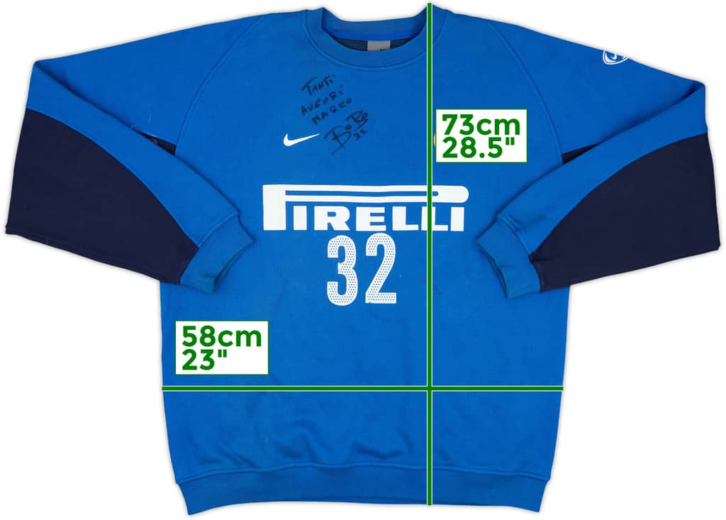 2004-05 Inter Milan Player Issue Signed Nike Sweat Top #32 (Vieri) - 7/10 - (L)