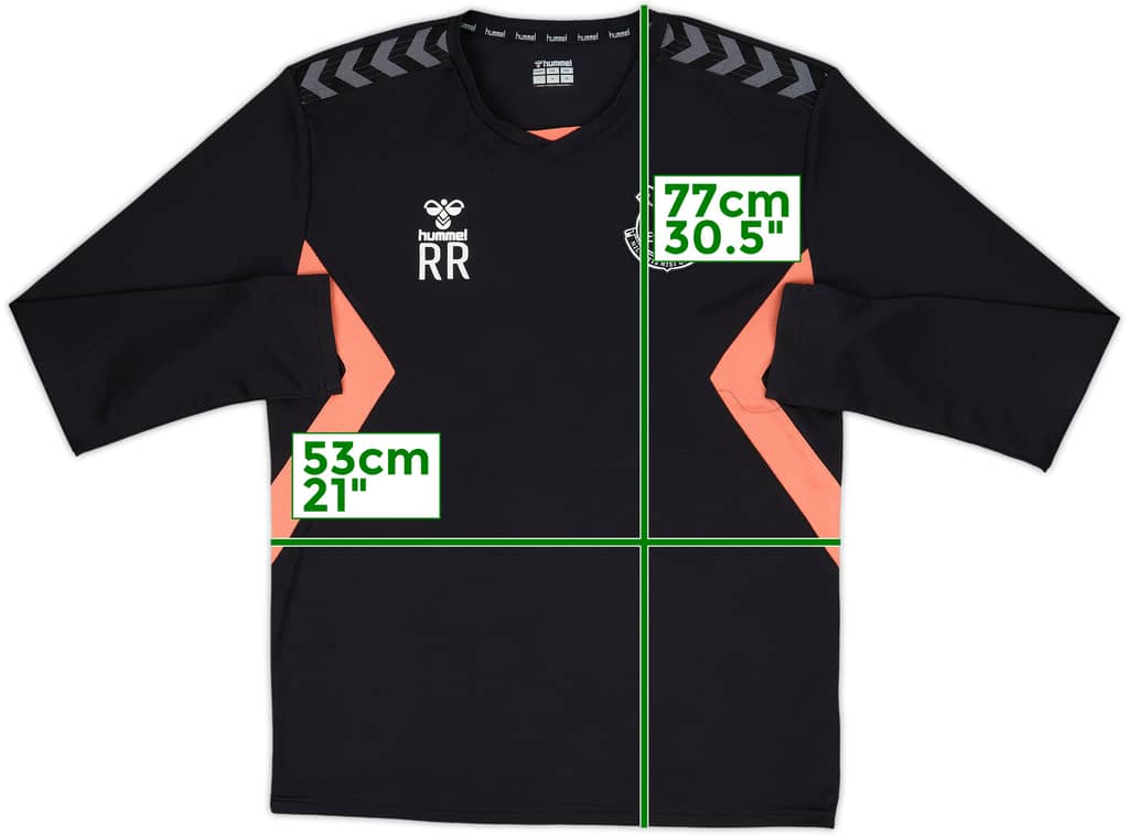 2020-21 Everton Staff Issue Hummel Training L/S Shirt 'RR' - 9/10 - (L)