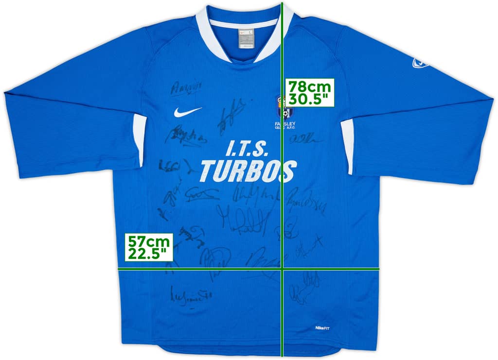 2006-07 Farsley Celtic 'Squad Signed' Home L/S Shirt - 6/10 - (L)