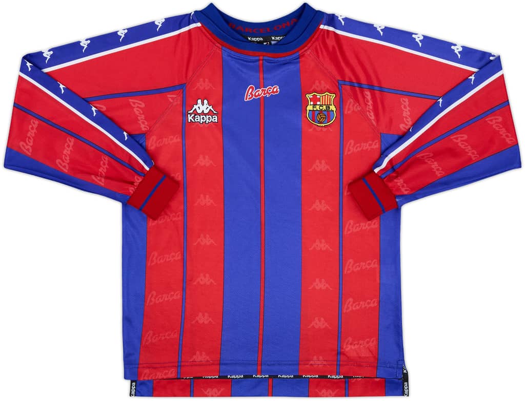 1997-98 Barcelona Home L/S Shirt - 8/10 - (S)