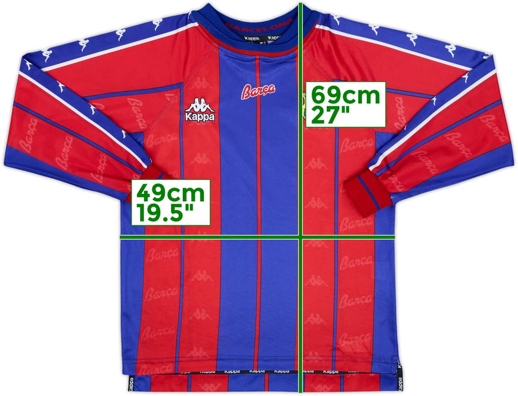 1997-98 Barcelona Home L/S Shirt - 8/10 - (S)