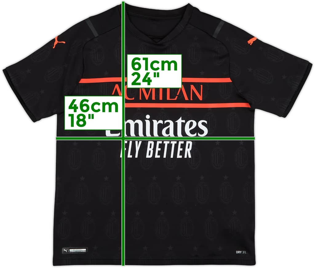 2021-22 AC Milan Third Shirt - 9/10 - (L.Boys)