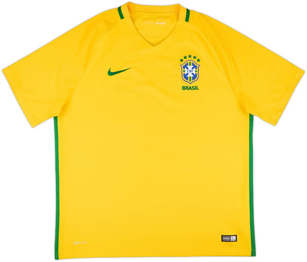 2016-17 Brazil Home Shirt - 8/10 - (XL)