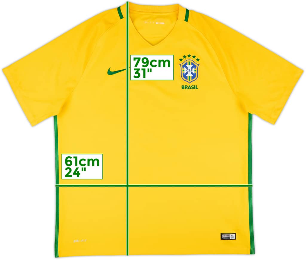 2016-17 Brazil Home Shirt - 8/10 - (XL)