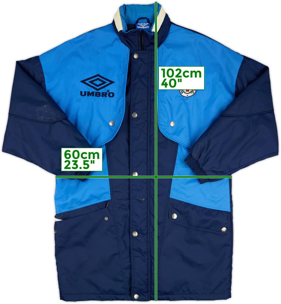 1993-95 Manchester City Umbro Padded Bench Coat - 7/10 - (XL.Boys)