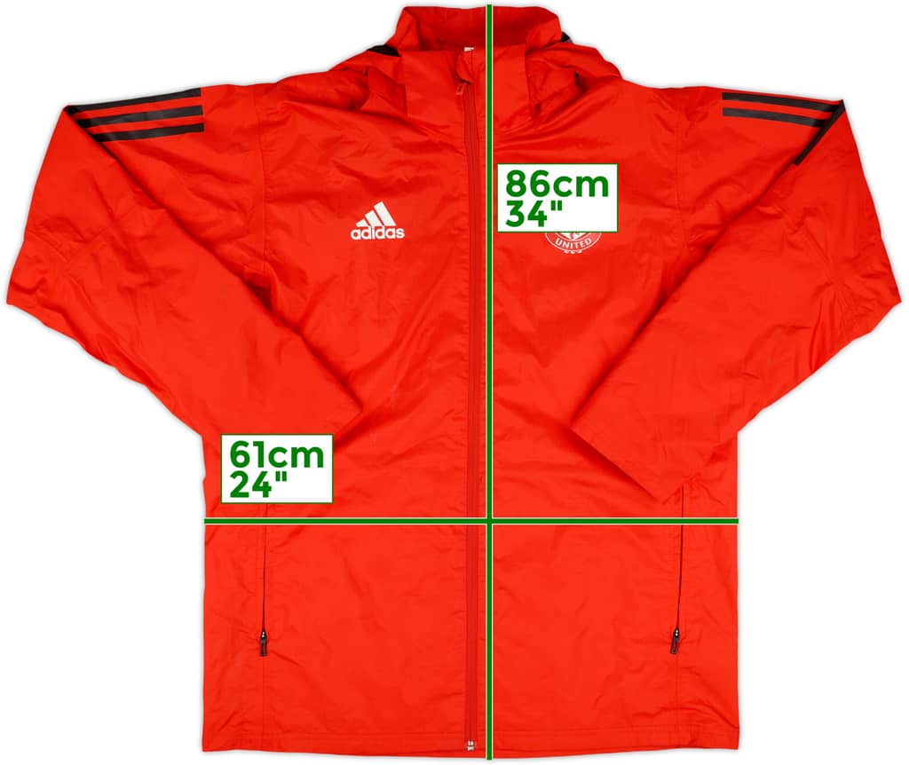 2021-22 Manchester United adidas Hooded Rain Jacket - 7/10 - (L)