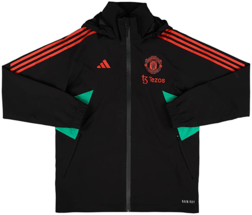 2023-24 Manchester United adidas Hooded Rain Jacket - 9/10 - (M)