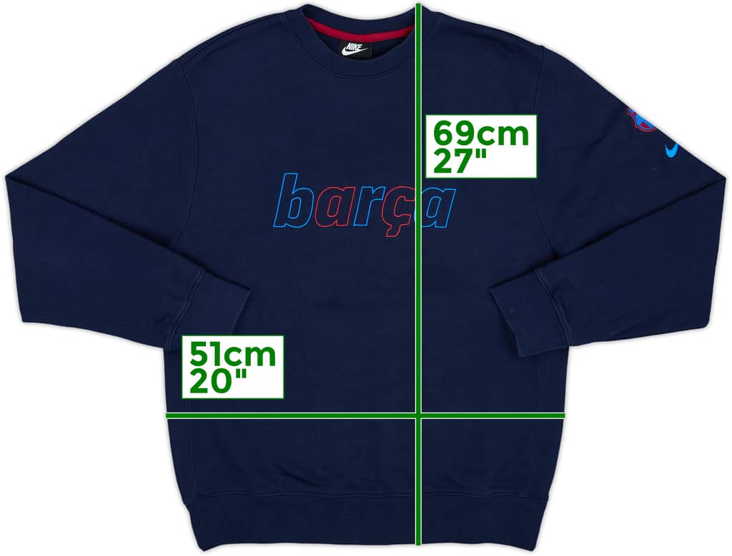 2021-22 Barcelona Nike Sweat Top - 9/10 - (S)