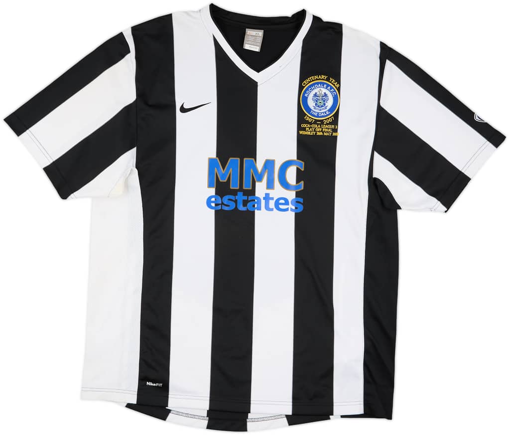2007-08 Rochdale 'League 2 Play Off Final' Centenary Home Shirt - 6/10 - (XL)