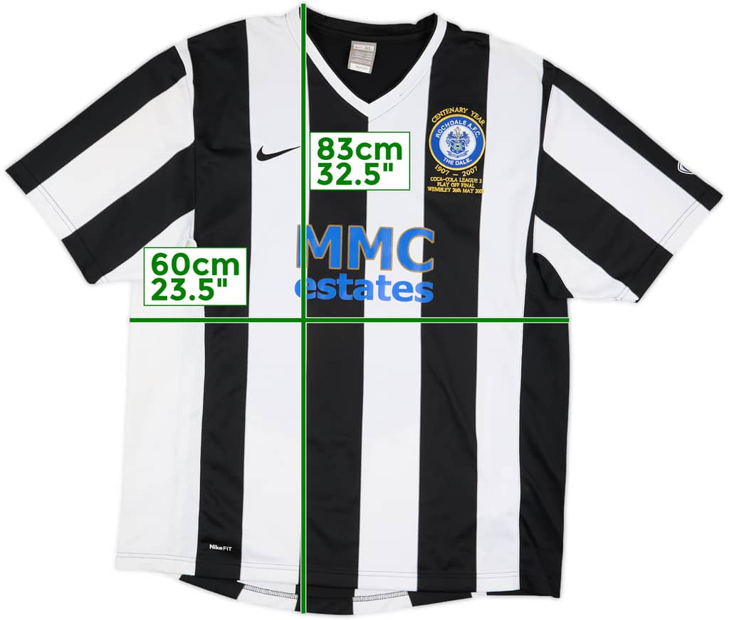 2007-08 Rochdale 'League 2 Play Off Final' Centenary Home Shirt - 6/10 - (XL)