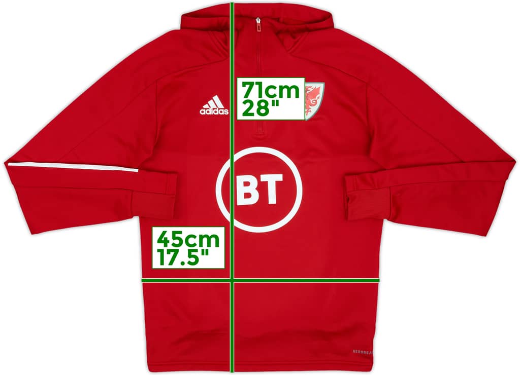 2020-22 Wales adidas 1/2 Zip Hooded Drill Top - 10/10 - (S)