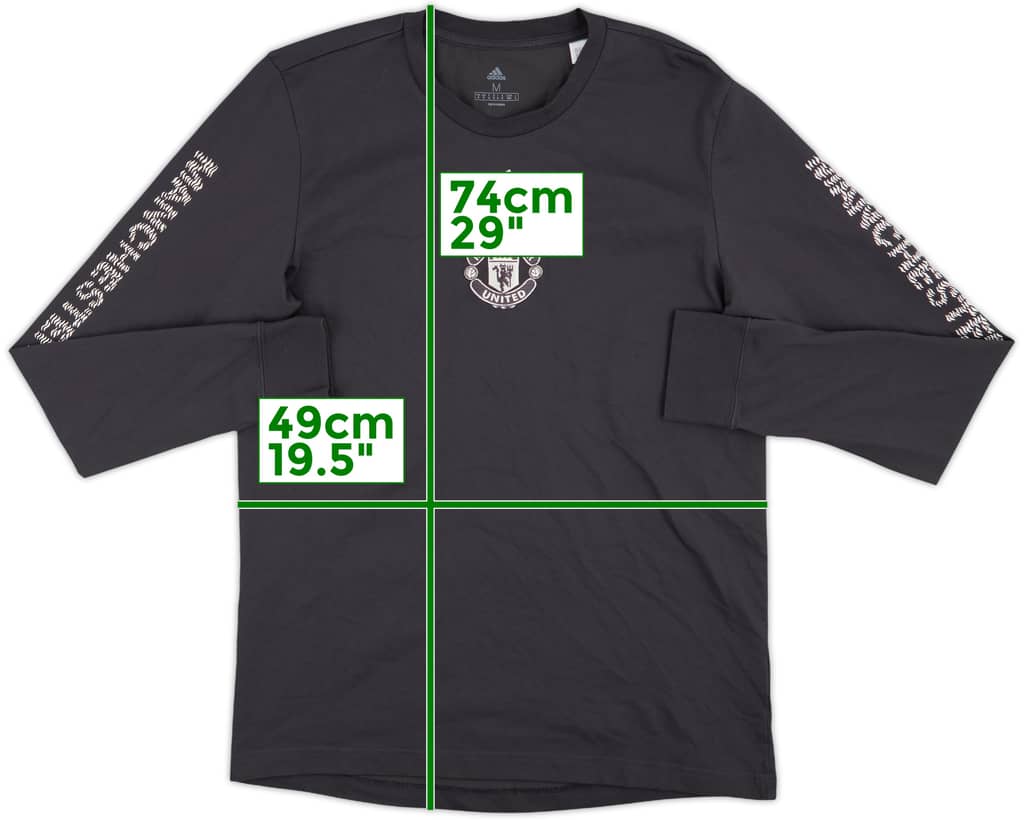 2020-21 Manchester United adidas L/S Cotton Tee - 9/10 - (M)