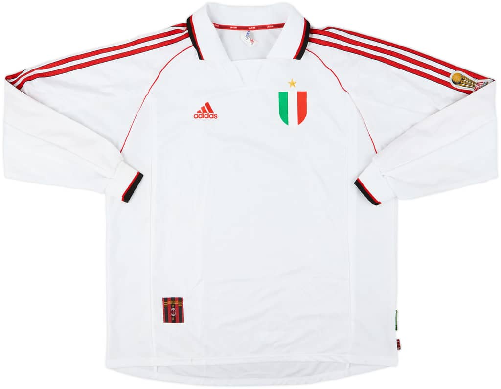 1999-00 AC Milan Player Issue Centenary Away L/S Shirt - 7/10 - (XL)