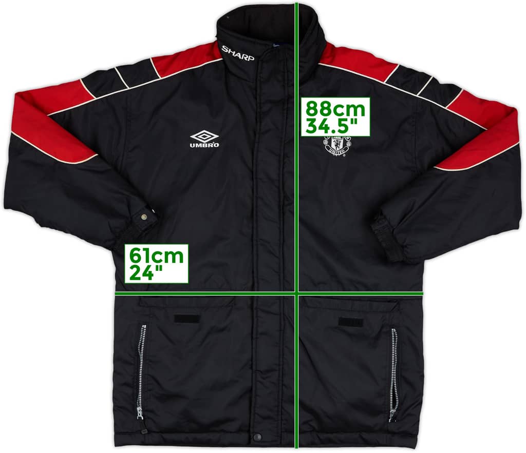 2000-01 Manchester United Umbro Padded Bench Coat - 8/10 - (M)