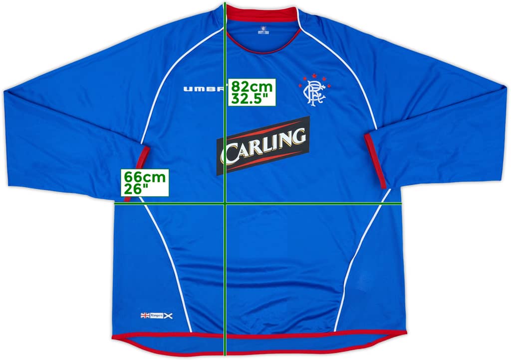 2005-06 Rangers Home L/S Shirt - 7/10 - (XXL)