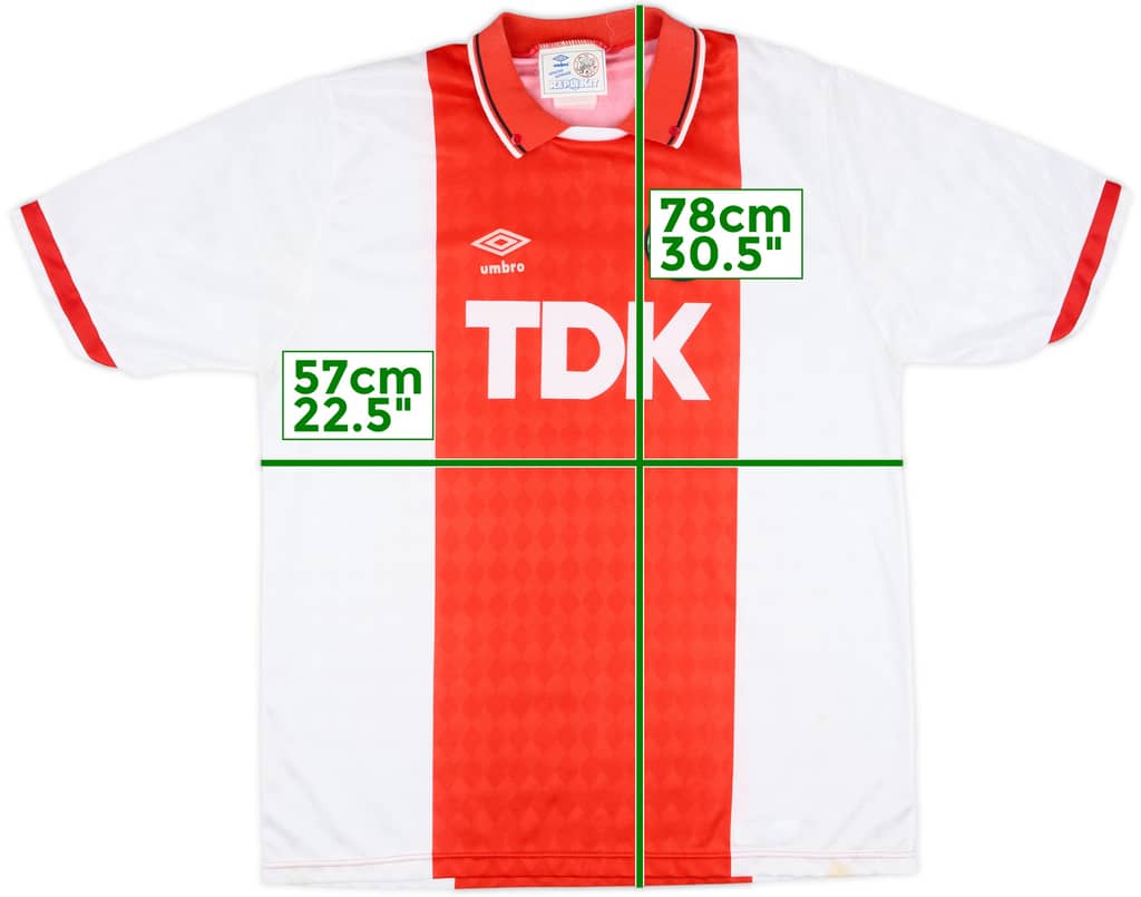 1989-91 Ajax Home Shirt - 8/10 - (L)