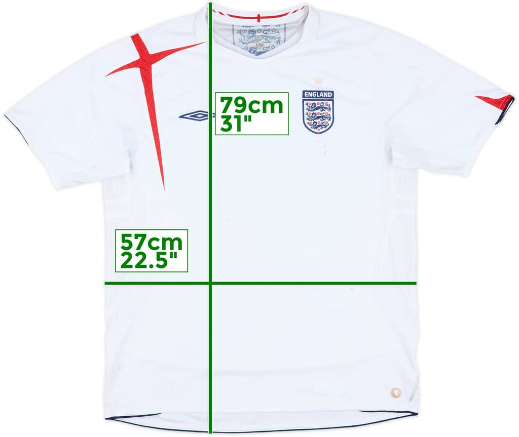 2005-07 England Home Shirt - 5/10 - (L)