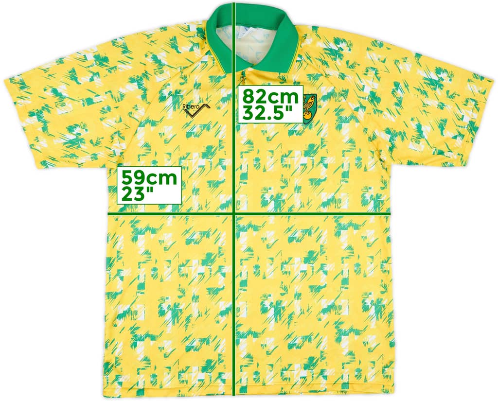 1992-94 Norwich Home Shirt - 5/10 - (XL)