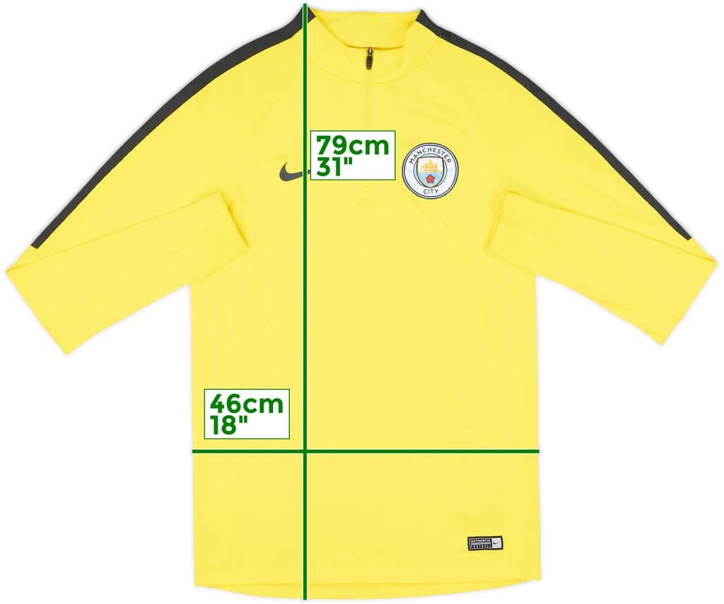 2017-18 Manchester City Nike 1/4 Zip Drill Top - 9/10 - (S)