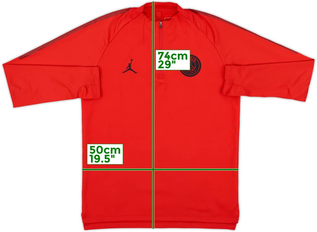 2018-19 Paris Saint-Germain Nike Jordan 1/4 Zip Drill Top - 8/10 - (M)