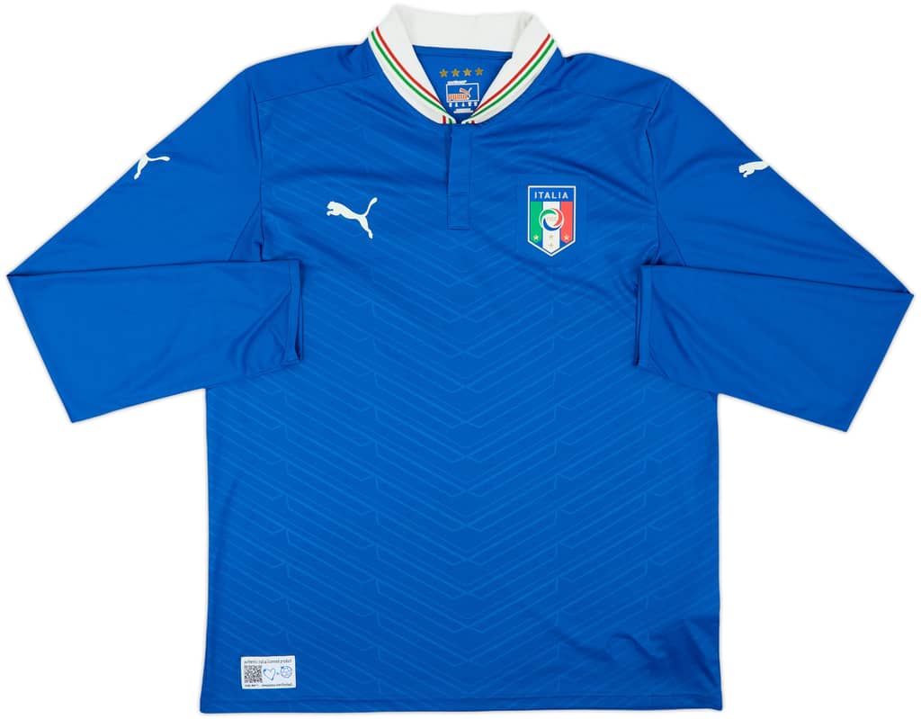 2012-13 Italy Home L/S Shirt - 10/10 - (XL)