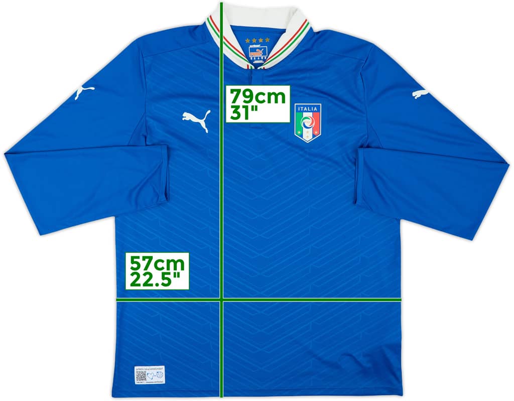2012-13 Italy Home L/S Shirt - 10/10 - (XL)