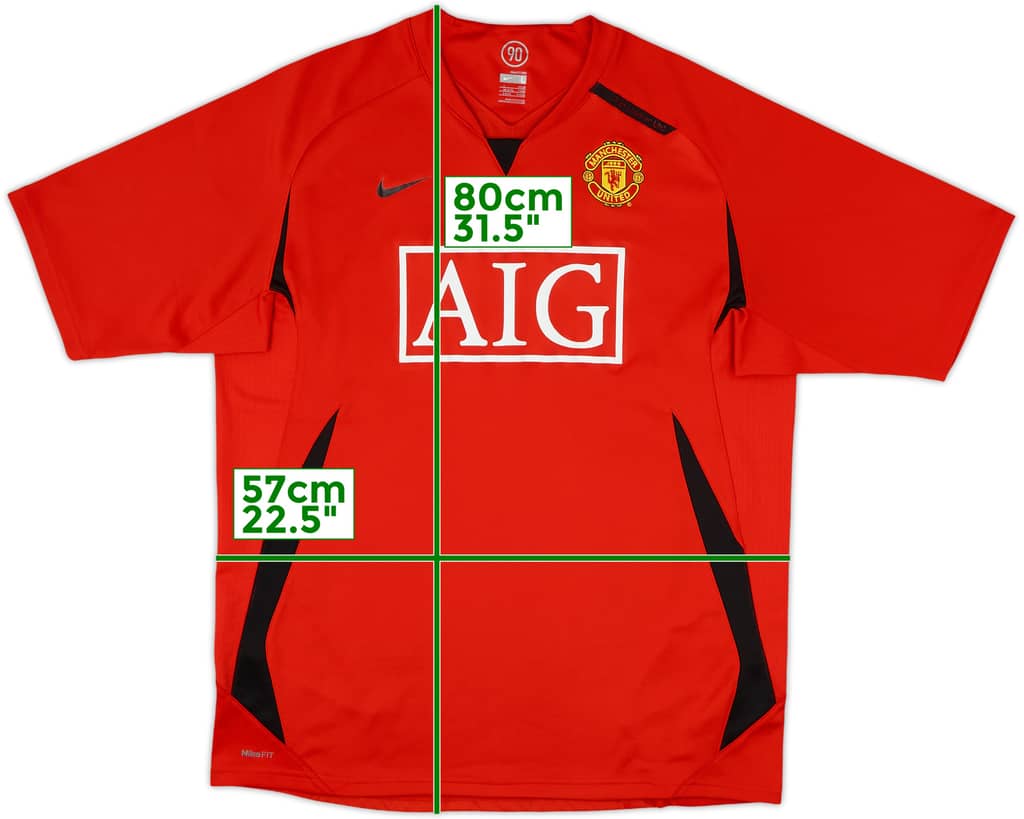2007-08 Manchester United Nike Training Shirt - 8/10 - (L)
