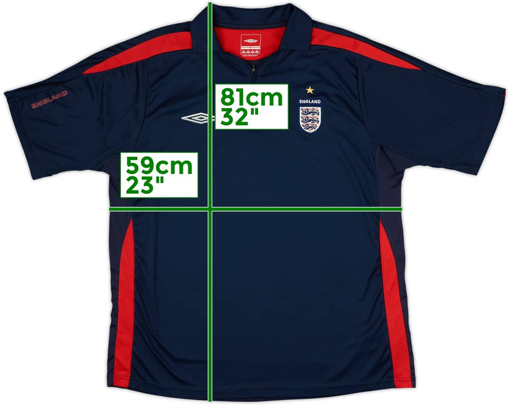 2003-04 England Umbro 1/4 Zip Polo Shirt - 6/10 - (XL)