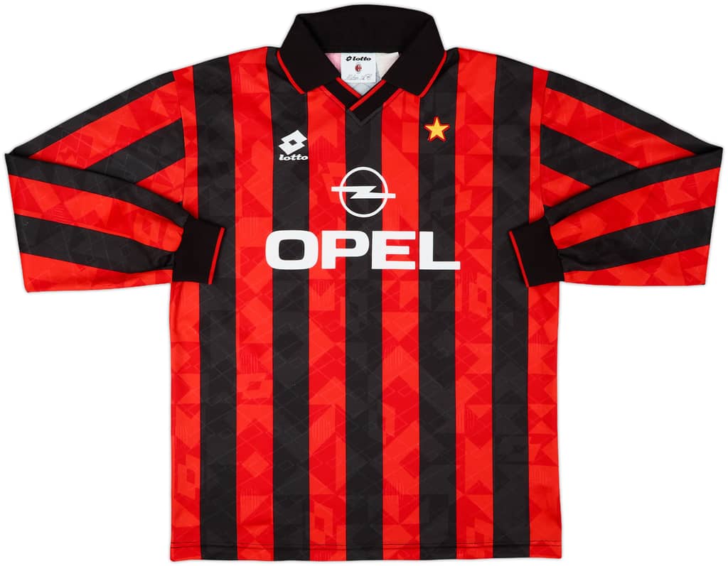 1994-95 AC Milan Home L/S Shirt - 9/10 - (XXL)