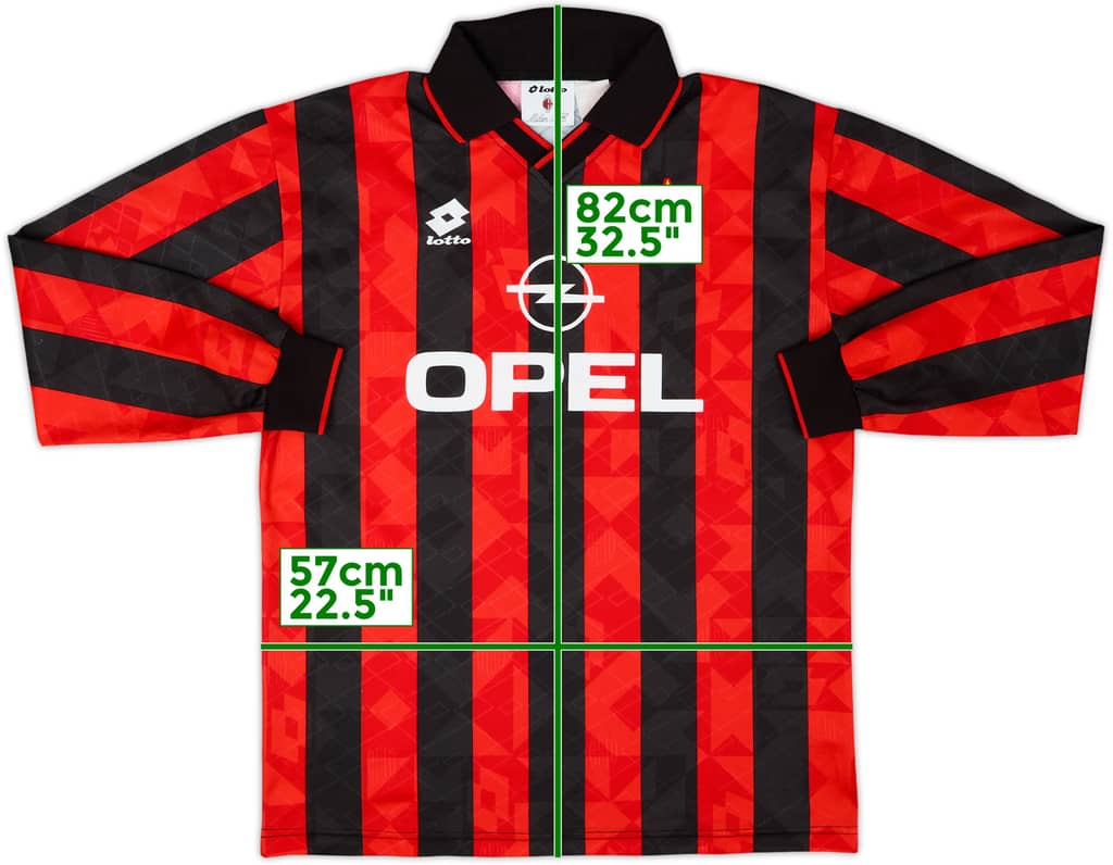 1994-95 AC Milan Home L/S Shirt - 9/10 - (XXL)
