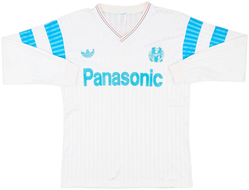 1990-91 Olympique Marseille Home L/S Shirt - 9/10 - (L)