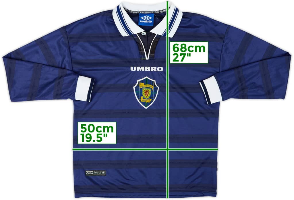 1998-00 Scotland Home L/S Shirt - 9/10 - (S)