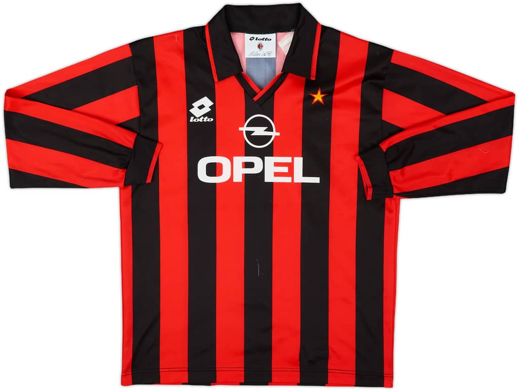 1994-95 AC Milan Home L/S Shirt - 7/10 - (S)